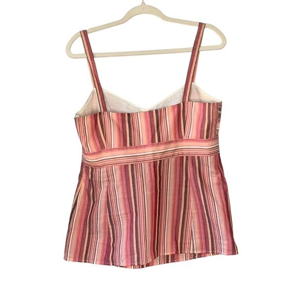 Loft cotton multi striped tank top blouse. Size 10 - Picture 2 of 9